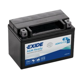 EXIDE Bike AGM Ready AGM12-7.5 / CTX9-BS 12V 8Ah AGM/SLA Motorrad Starterbatterie