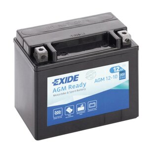 EXIDE Bike AGM Ready AGM12-10 / CTX12-BS 12V 10Ah AGM/SLA Motorrad Starterbatterie