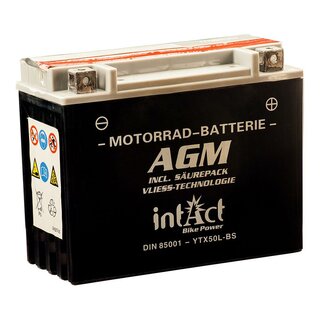 INTACT Bike-Power 85001 / YTX50L-BS 12V 21Ah AGM Motorrad Starterbatterie