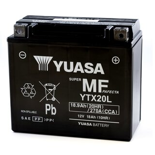 YUASA YTX Maintenance Free YTX20L 12V 18Ah AGM Motorrad Starterbatterie
