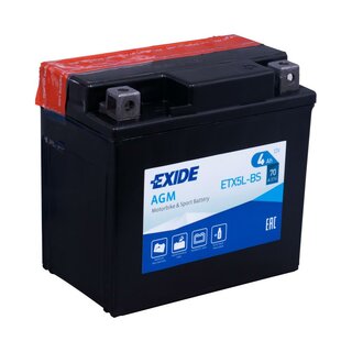 EXIDE Bike AGM ETX5L-BS YTX5L-BS 12V 4Ah AGM Motorrad Starterbatterie