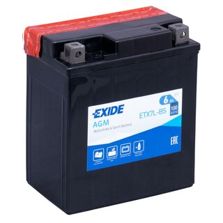 EXIDE Bike AGM ETX7L-BS YTX7L-BS 12V 6Ah AGM Motorrad Starterbatterie